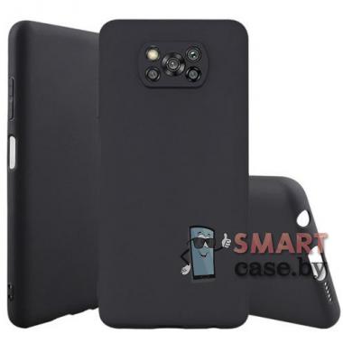 Силиконовый чехол для Xiaomi Poco X3 (Чёрный матовый)