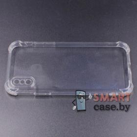 Усиленный силиконовый чехол для iPhone X/XS (Прозрачный)