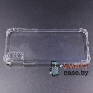 Усиленный силиконовый чехол для iPhone X/XS (Прозрачный)