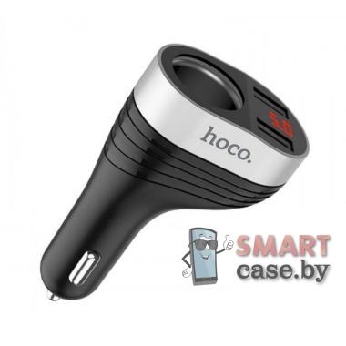 Автомобильное зарядное HOCO Z29 2USB + прикуриватель, с дисплеем (Черный)
