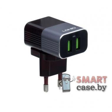 Сетевое зарядное устройство Ldnio A2206 2USB, 2.4A + кабель Micro USB в нейлоне