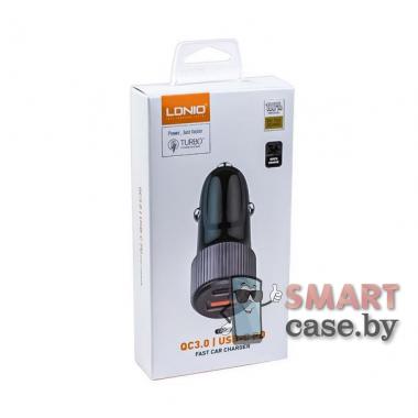 Автомобильное зарядное LDNIO C510Q, USB+USB-C, QC 3.0 (Черный)