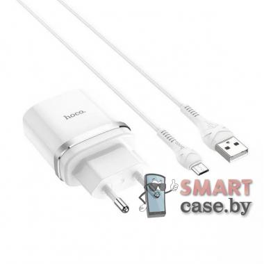 Сетевое зарядное устройство Hoco C12Q Micro-USB 1m, QC 3.0 (Белый)