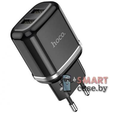 Зарядное устройство Hoco N4 блок питания 2USB, 5V, 2.4A (Чёрный)