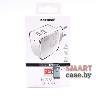 Зарядное устройство E-Strong ES-D28 2 USB 2.4A + кабель micro USB (Черное)