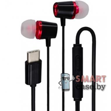 Наушники проводные Viptek VE16 Type-C (черно-красные)