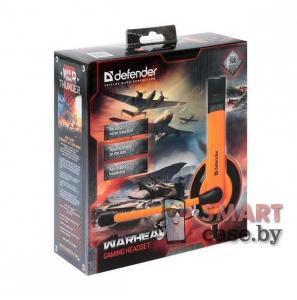 Наушники, гарнитура игровая Defender Warhead G-120 (черный-оранжевый)