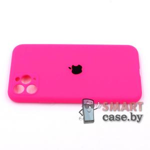 Силиконовый чехол Full Camera Silicone Case для iPhone 11 Pro Max (Розовая фуксия)