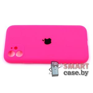 Силиконовый чехол Full Camera Silicone Case для iPhone 11 (6.1) (Розовая фуксия)
