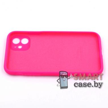 Силиконовый чехол Full Camera Silicone Case для iPhone 11 (6.1) (Розовая фуксия)