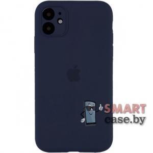 Cиликоновый чехол Full Silicone Case для iPhone 12 mini (тёмно-синий)