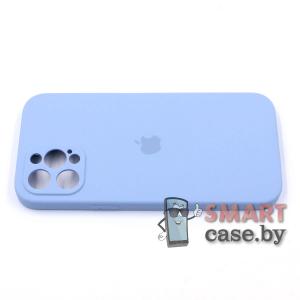 Силиконовый чехол Full Camera Silicone Case для iPhone 12 Pro Max (Нежно-голубой)