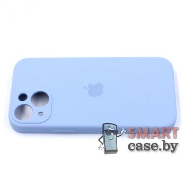 Силиконовый чехол Full Camera Silicone Case для iPhone 13 mini (Нежно-голубой)