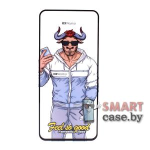Защитное стекло Ox Warrior для Huawei P40 Lite E полная проклейка (Чёрное)