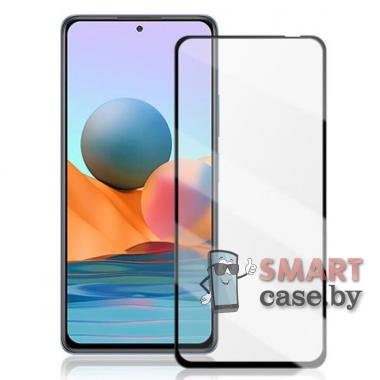 Защитное стекло для Xiaomi Redmi Note 10 Pro Max, 9H полная проклейка (Чёрное)