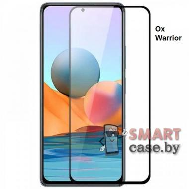 Защитное стекло Ox Warrior для Xiaomi Redmi Note 10/10S полная проклейка (Чёрное)