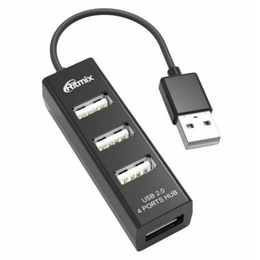 USB-Хаб Ritmix CR-2402 4*USB 2.0 (Черный)