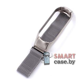 Ремешок для фитнес - браслета Mi Band 5 Миланское плетение (Серебро)