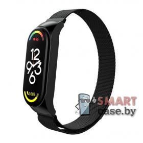 Ремешок для фитнес - браслета Mi Band 7 Миланское плетение (Чёрный)