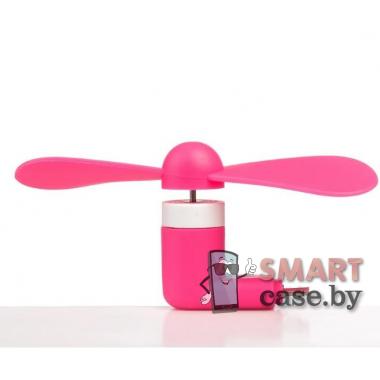 Портативный мини вентилятор micro USB (розовый)