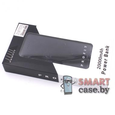 Внешний аккумулятор Profit 20000 mAh, 2 USB, Type-C, MicroUSB (Черный)