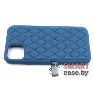 Силиконовый чехол ромб для iPhone 11 Silicone Case (синий)