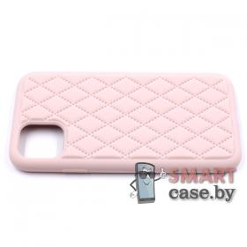 Силиконовый чехол ромб для iPhone 11 Silicone Case (пудровый)
