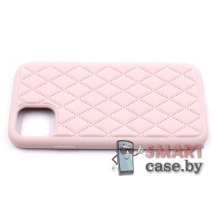 Силиконовый чехол ромб для iPhone 11 Silicone Case (пудровый)