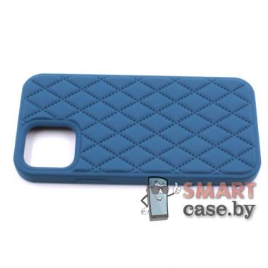 Силиконовый чехол ромб Silicone Case для iPhone 12/12 Pro (Синий)