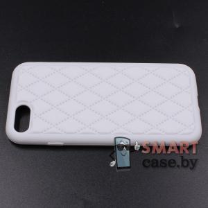 Силиконовый чехол ромб для iPhone 7/8 Full Silicone Case (белый)