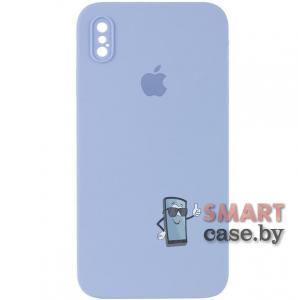 Силиконовый чехол для iPhone XS Full Camera Silicone Case (нежно-голубой)