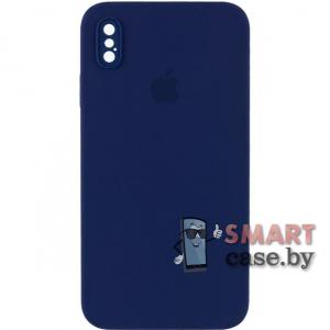 Силиконовый чехол для iPhone XS Full Camera Silicone Case (синий)