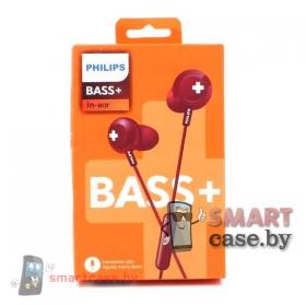 Наушники Philips BASS+ с гарнитурой (красные)
