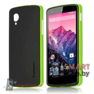 Чехол накладка для LG Nexus 5 SGP (зеленый-черный)