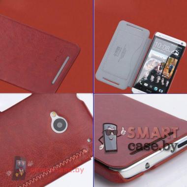 Чехол флип для HTC One M7 KLD (коричневый)