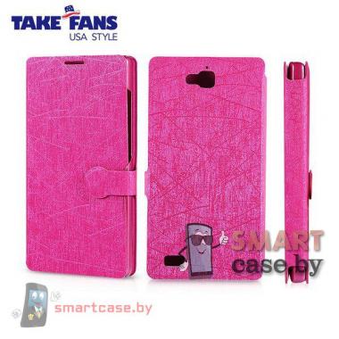 Чехол флип для Huawei Honor 3C TakeFans (розовый)