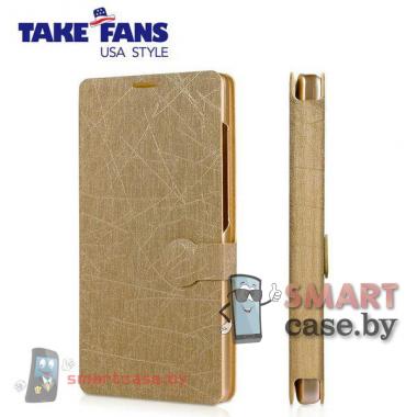 Чехол флип для Huawei Honor 3C TakeFans (золотой)