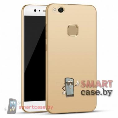 Ультратонкий пластиковый чехол для Huawei Ascend P10 Lite SoftTouch (золотой)