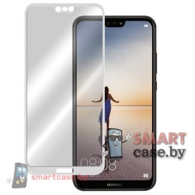 Защитное стекло для Huawei P20 Lite Full Screen полная проклейка с закруглением (белое)