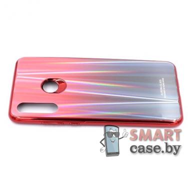Стеклянный чехол для Huawei P30 Lite (Красный перелив)