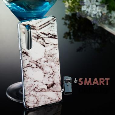 Силиконовый чехол-накладка для Huawei P30 (белый мрамор)