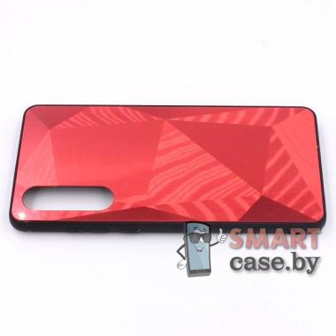 Стеклянный чехол для Huawei P30 3D (Красный)