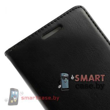 Кожаный кошелек - чехол для Huawei Ascend P6 (Черный)