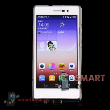 Силиконовая накладка для Huawei Ascend P7 S-Shape (прозрачная)