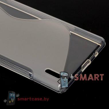 Силиконовая накладка для Huawei Ascend P7 S-Shape (прозрачная)