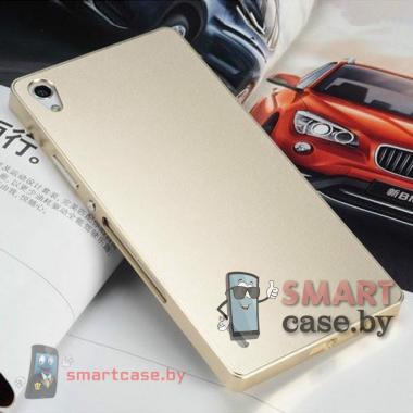 2в1 съемный металлический чехол-корпус для Huawei Ascend P7 (золотой)