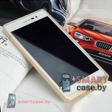 2в1 съемный металлический чехол-корпус для Huawei Ascend P7 (золотой)