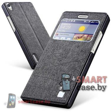 Чехол стенд с окном для Huawei Ascend P7 TakeFans (черный)
