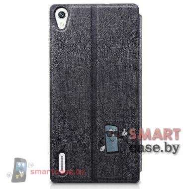 Чехол стенд с окном для Huawei Ascend P7 TakeFans (черный)