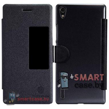 Чехол флип с окном для Huawei Ascend P7 Nillkin (черный)